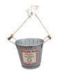 Metal Bucket With Saying Ornament - Happy Holidays