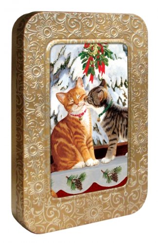 Embossed Notecards In Tin - Christmas Baubles