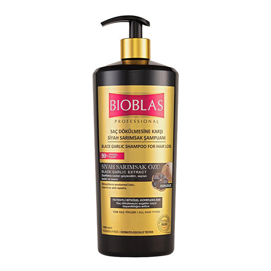 Bioblas Professional Black Garlic Shampoo for Hair Loss - 33.81 fl oz Nourishing Daily Use