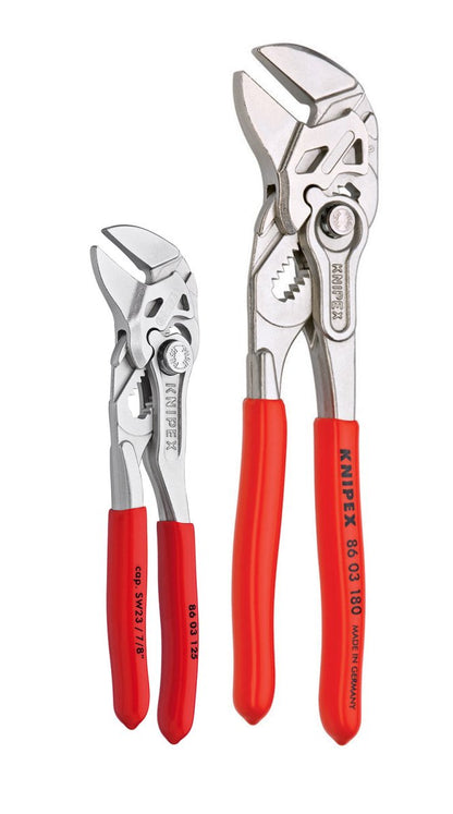KNIPEX Tools - 2 Piece Compact Pliers Wrench Set - Mini Grip, Hold & Bend Tool Kit – 9K0080121US