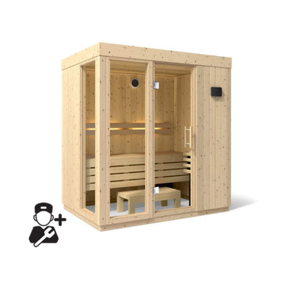 Kohler C1 Luxury Indoor Scandinavian Spruce Home Sauna Kit (SAK60418)