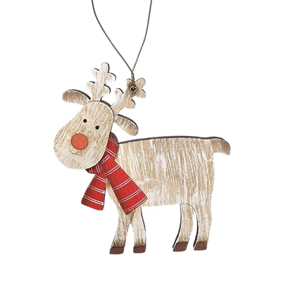 Rustic Wooden Reindeer Ornament -