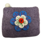 Felt Wool  Lavender  Coin Purse with Flower Applique