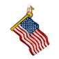 Old World Christmas Star-Spangled Banner Glass Blown Ornament