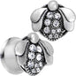 9/16 Clear Gem Steel Allow Me Ladybug Double Flare Tunnel Plug Set