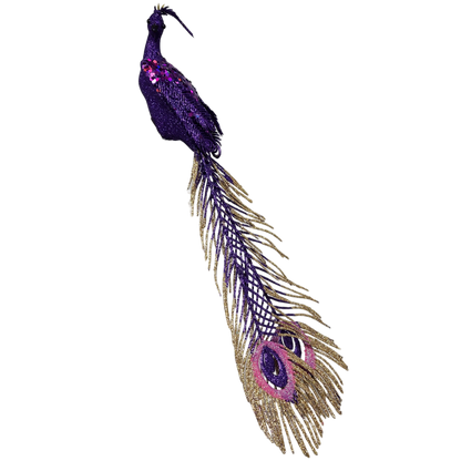 Sequin Peacock Ornament -