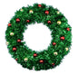 Tinsel Wreath with Colorful Ornaments - Green