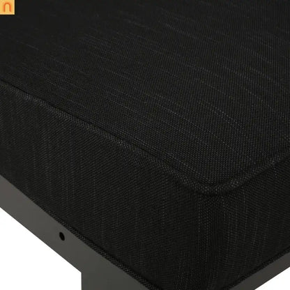 Outdoor Corner Chair Set Aluminum Acacia Wood Dark Gray 2 Piece
