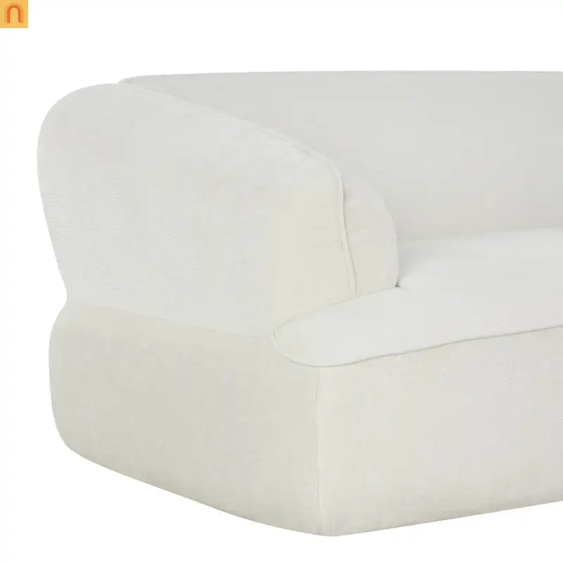 Sectional Sofa L-Shape Deep Seat Polyester Beige 4 Seat 121 In