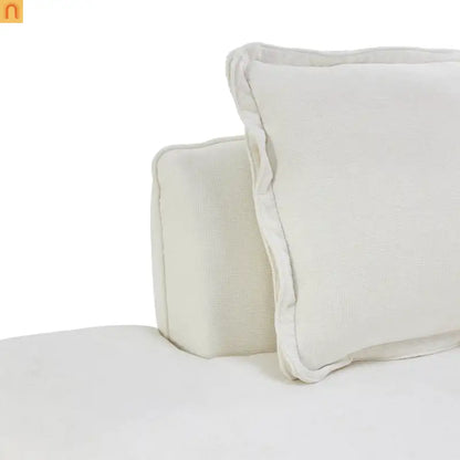 Sectional Sofa L-Shape Deep Seat Polyester Beige 4 Seat 121 In