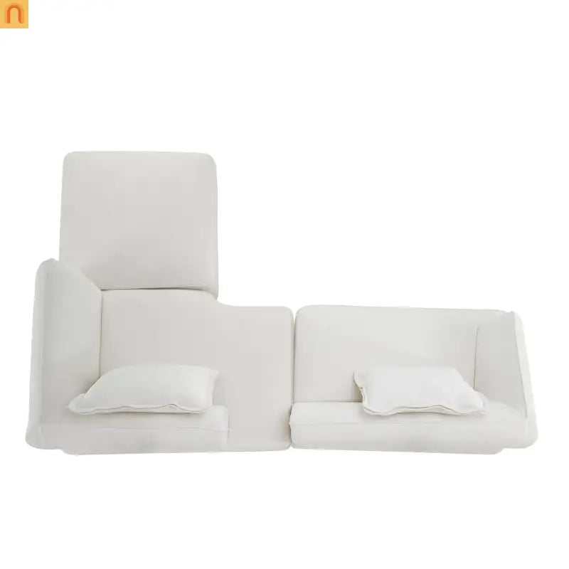 Sectional Sofa L-Shape Deep Seat Polyester Beige 4 Seat 121 In