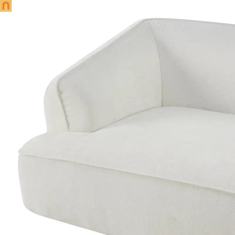 Sectional Sofa L-Shape Deep Seat Polyester Beige 4 Seat 121 In