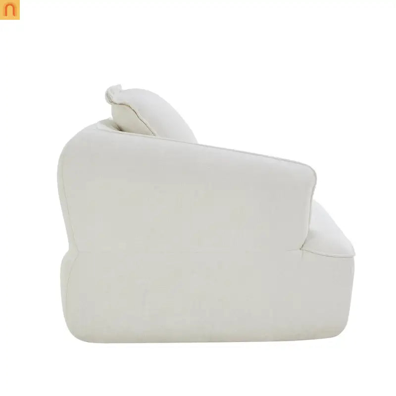 Sectional Sofa L-Shape Deep Seat Polyester Beige 4 Seat 121 In