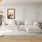 Sectional Sofa L-Shape Deep Seat Polyester Beige 4 Seat 121 In