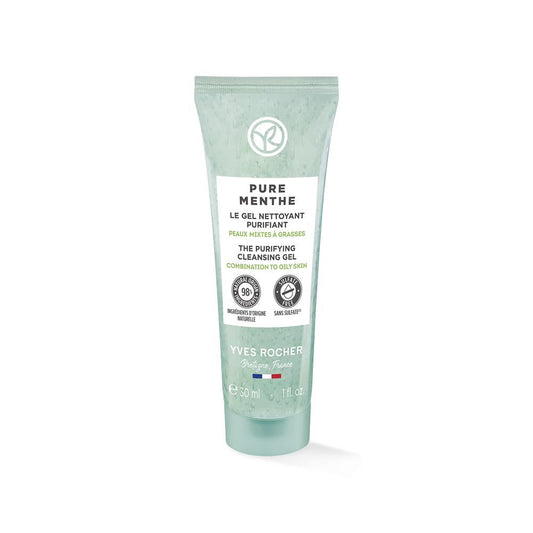 Pure Menthe Facial Cleansing Gel - Deep Pore Cleansing, Matte Finish, Organic Mint - 1.01 fl oz