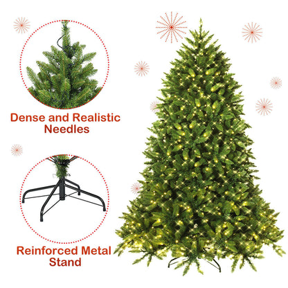 Premium Hinged Artificial Fir Christmas Tree with LED Lights