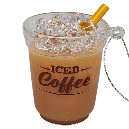 Liquid-Filled Glass Iced Coffee Ornament