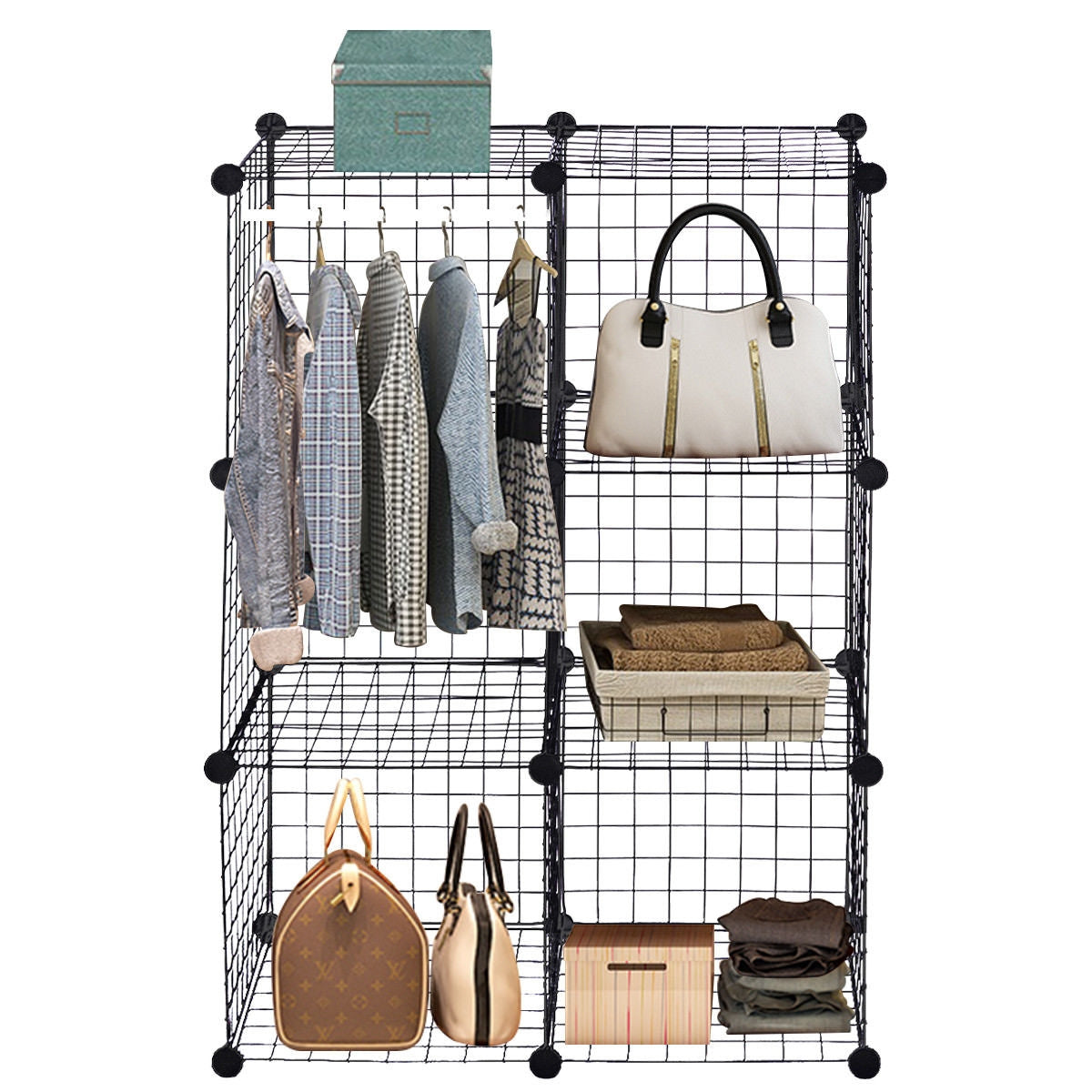 DIY 6 Metal Wire Free Standing Modular Storage Cubes