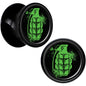 Black Acrylic Green Grenade Saddle Plug Set 1/2