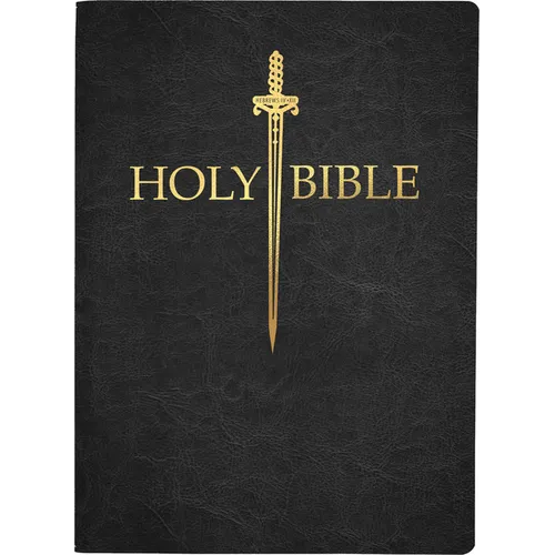 KJV Sword Bible, Large Print, Black Genuine Leather, Thumb Index: (Red Letter, Premium Cowhide, 1611 Version) - Leather