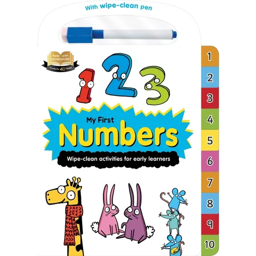 Help with Homework: My First Numbers-Wipe-Clean Activities for Early Learners: For 2+ Year-Olds-Includes Wipe-Clean Pen - Board Book