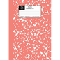 Marble Notebook A5: Coral Pink Marble Wide Ruled Journal - Paperback