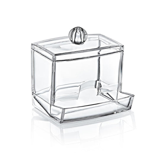 Bee Home Crystal Cotton Bud Container - Elegant Bathroom Storage for Baby Essentials