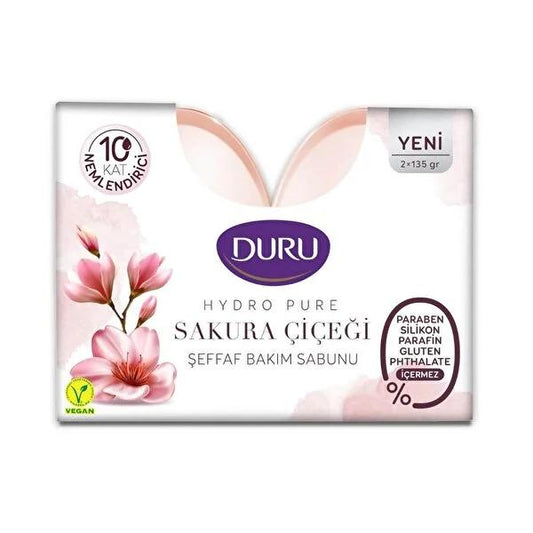 Duru Hydro Pure & Sakura Soap - Deep Cleansing, Long-Lasting Fragrance, Gentle on Skin