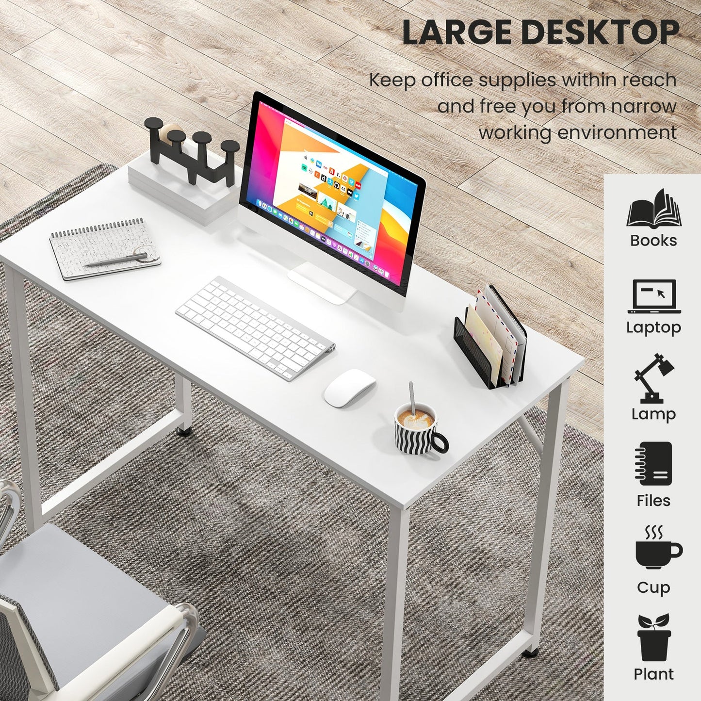 L Shaped Computer Desk and Writing Workstation for Home and Office