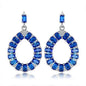 Lab-Created Teardrop Chandelier Earrings in Rhodium Plated