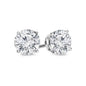 Lab Created White Topaz 6mm Round Cut 925 Sterling Silver Stud Earrings