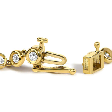 Lab-Grown Diamond Bezel Link Bracelet in 10K Yellow Gold – 1.5 Cttw