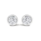 Lab-Grown Diamond Bezel Solitaire Stud Earrings in 14K White Gold – 1/2 ct