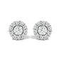Lab-Grown Diamond Halo Stud Earrings in 10K White Gold – 1.5 Cttw