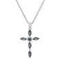 Ladies 18k Gold/White Gold Plated Brass Simulated Cross Pendant