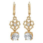 Ladies Simulated Diamond Flower Drop Earrings