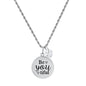 Ladies Stainless Steel Be You Tiful Round Pendant Adorned with Heart Shaped Swarovski Crystal Charm