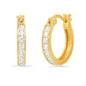 Ladies Sterling Silver and Simulated Diamonds Round Hoop Earrings