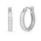 Ladies Sterling Silver and Simulated Diamonds Round Hoop Earrings