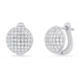 Ladies Sterling Silver and Simulated Diamonds Round Huggie Earrings