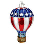 Patriotic Hot Air Balloon  Glass Ornament