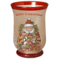 Frosted Glass Santa Hurricane Candleholder