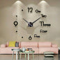 Large 3D Frameless Wall Clock Stickers