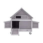 Large 63-Inch Movable Wooden Hen House With Wheels And Nesting Box (SAK50791)