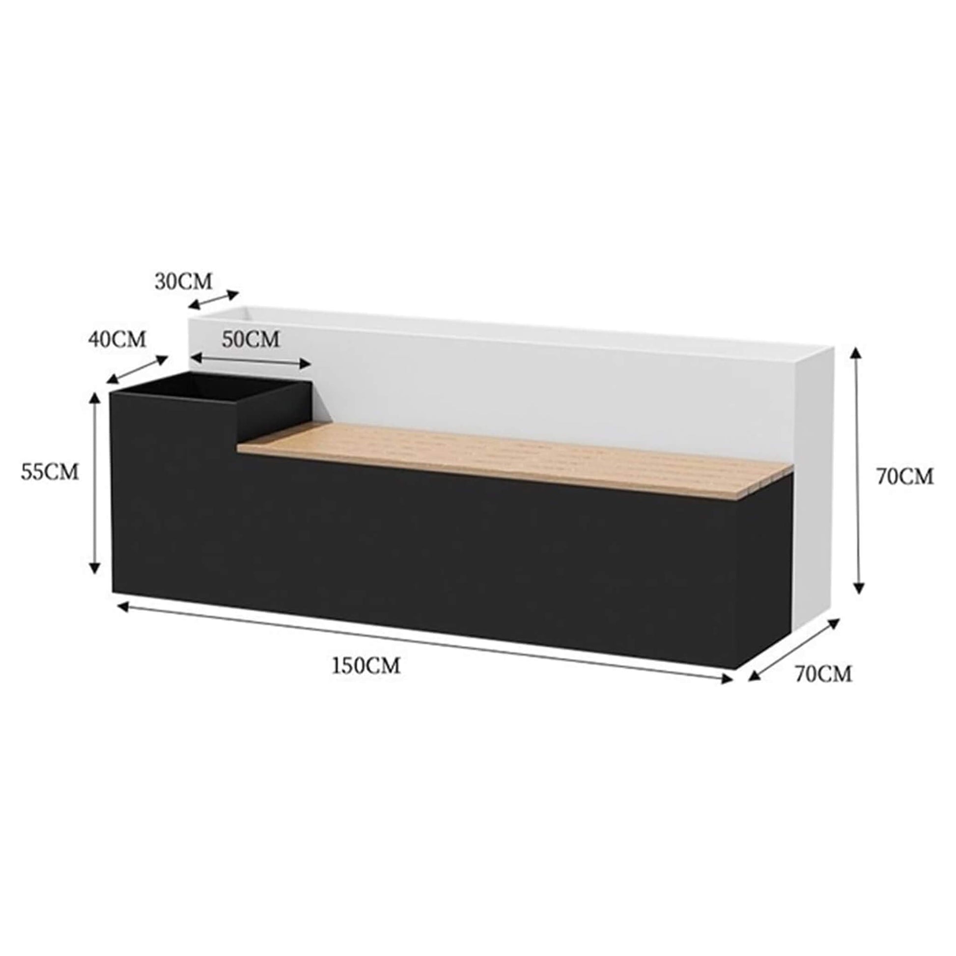 5 foot large outdoor commercial flower box potting bench