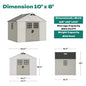Alora Large Resin Outdoor Storage Shed With Floor, Windows, And Lockable Door (SAK98421)