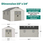 Alora Large Resin Outdoor Storage Shed With Floor, Windows, And Lockable Door (SAK98421)