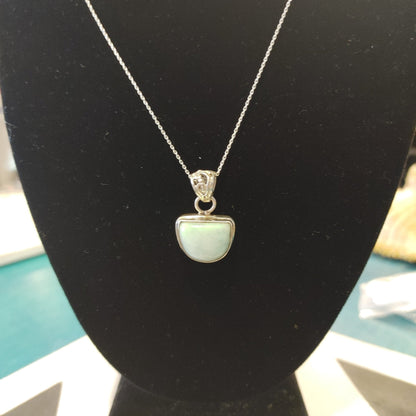 Larimar Half Circle Pendant