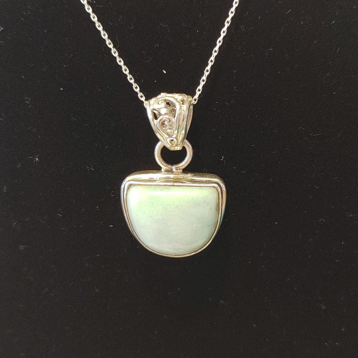 Larimar Half Circle Pendant