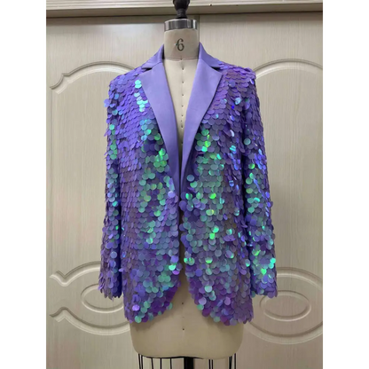 Lavender Sequin Fashion Suit Blazer